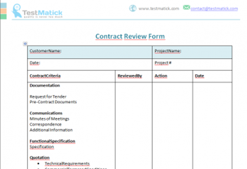 Contract Review Form