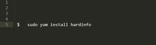 Команда установки Hardinfo в Fedora, CentOS и Red Hat