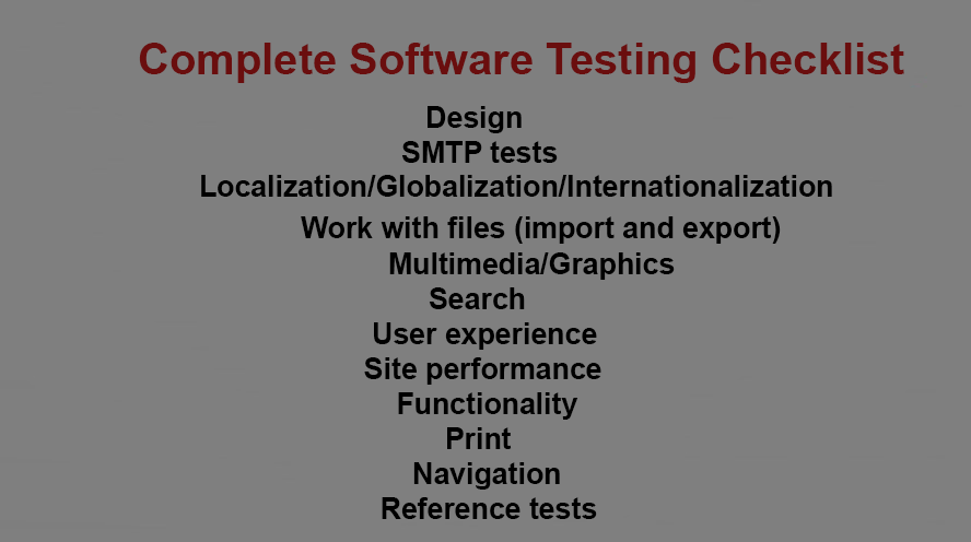 Complete Software Testing Checklist