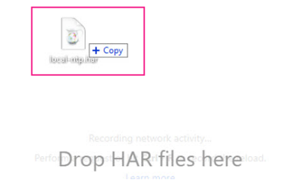 Drop the file in browser