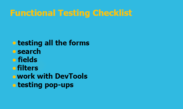 Functional Testing Checklist
