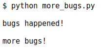 Строка bugs happened