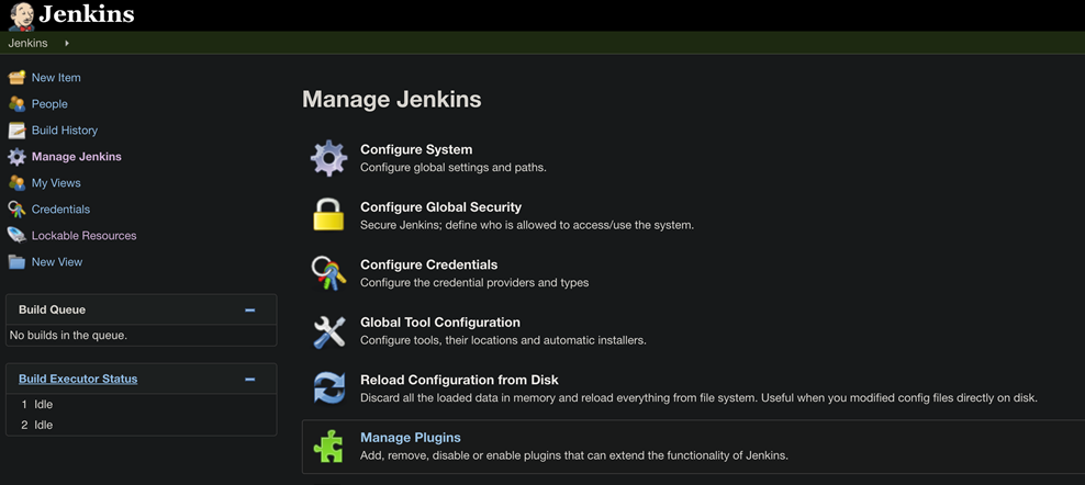 The Manage Jenkins Section
